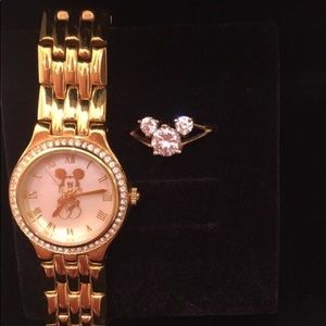 Disney Swarovski Crystal Watch and 14kt Gold Ring
